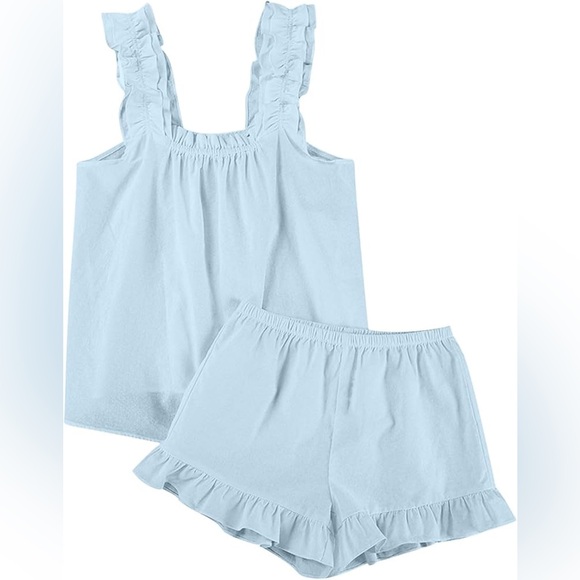 Other - BRAND NEW XL Women’s Summer Light Blue Lounge Set - Sleeveless Top & Shorts
